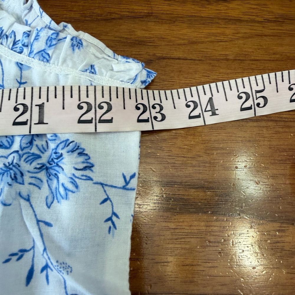 Ella Simone Pajama Set Blue Danube Toile 100% Cotton Capri Pants Tank Romantic - Picture 14 of 16